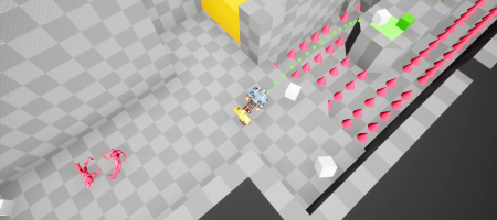 Screenshot of the prototype where players have to overcome a basic puzzle